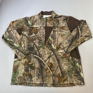 Men's Rocky Camo Brown Long Sleeve XL Half Zip Realtree Fleece